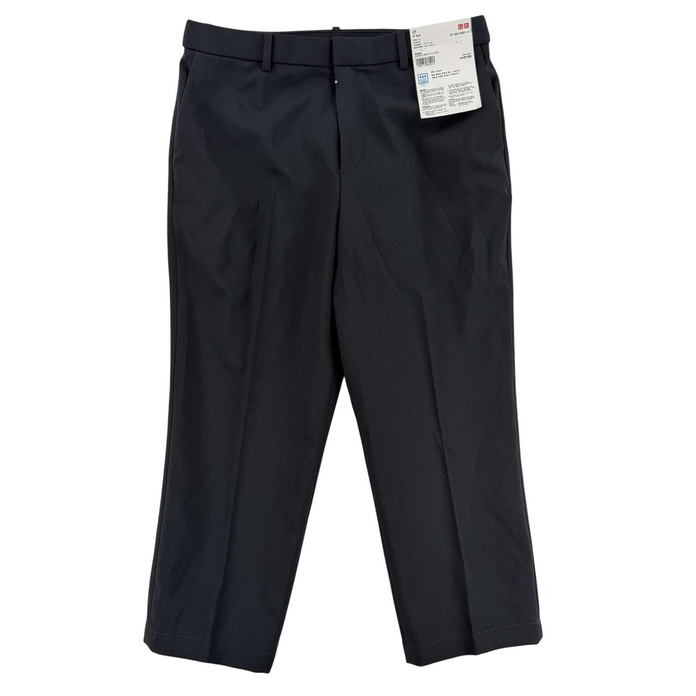 Uniqlo Dress Pants Womens XL Black Cropped Twill Quick Dry Work Office NWT